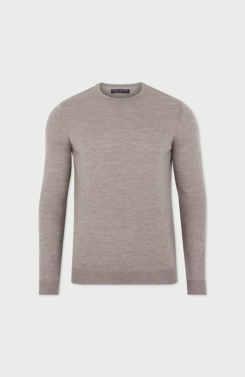 Mens Extra Fine Merino Wool Crew Neck Jumper