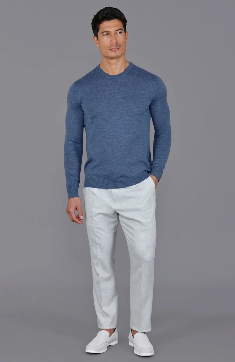 Mens Extra Fine Merino Wool Crew Neck Jumper