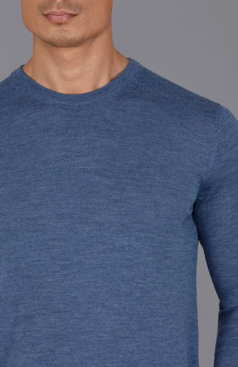 Mens Extra Fine Merino Wool Crew Neck Jumper