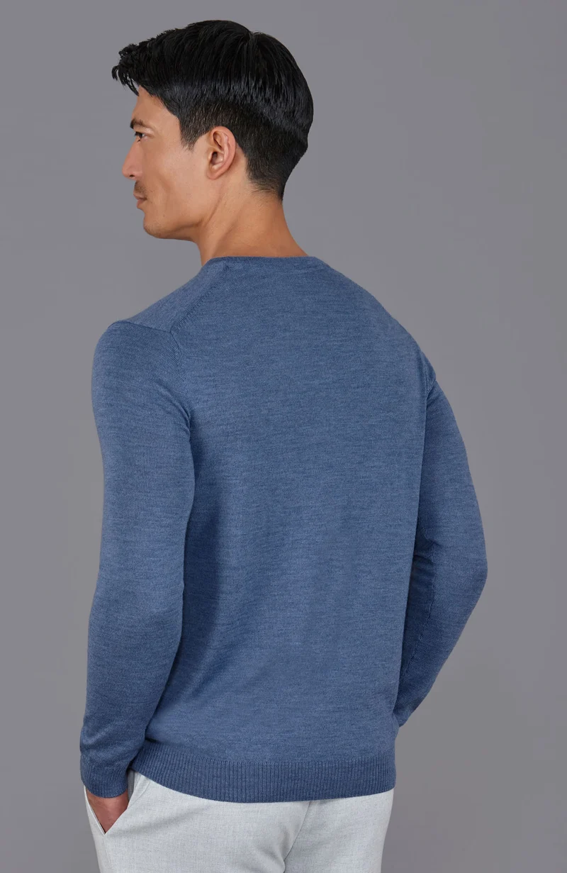 Mens Extra Fine Merino Wool Crew Neck Jumper