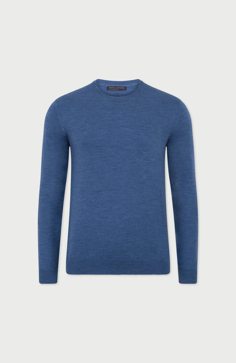 Mens Extra Fine Merino Wool Crew Neck Jumper