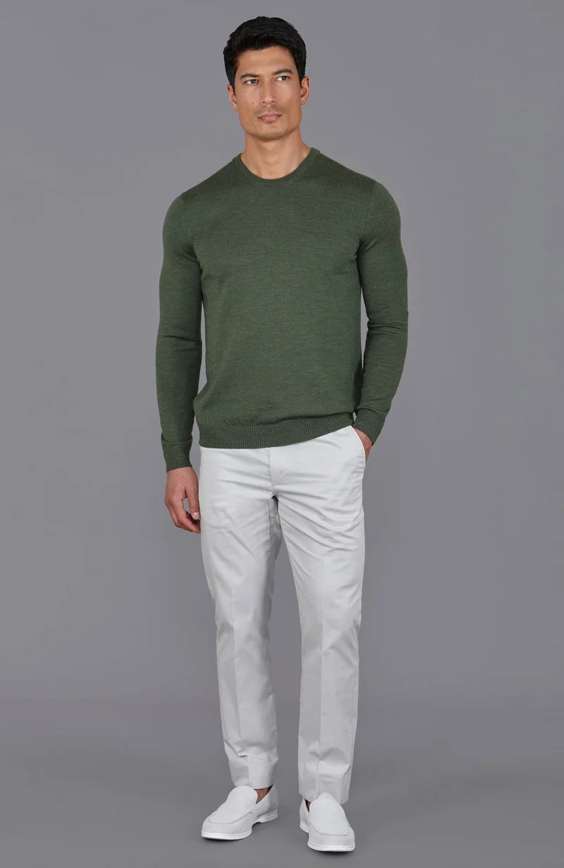 Mens Extra Fine Merino Wool Crew Neck Jumper
