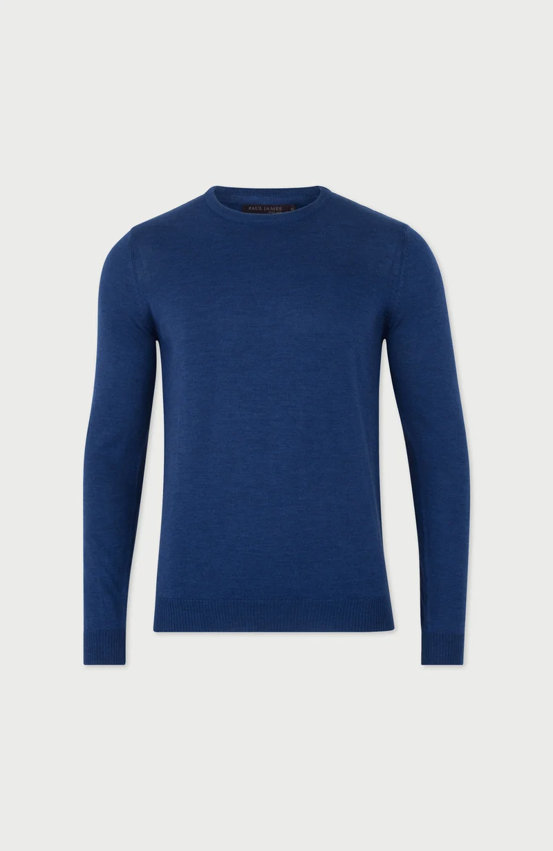 Mens Extra Fine Merino Wool Crew Neck Jumper