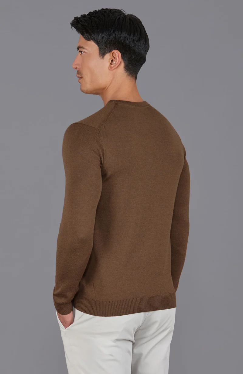 Mens Extra Fine Merino Wool Crew Neck Jumper