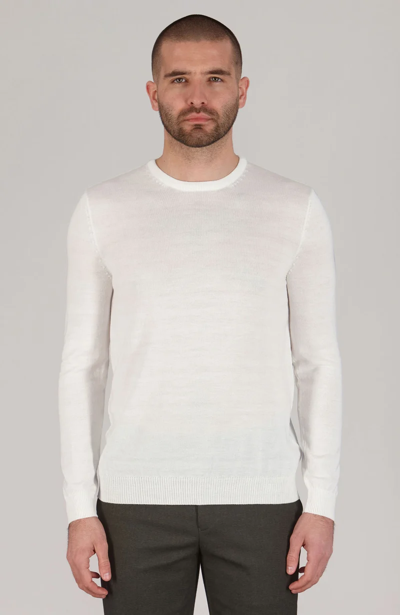 Mens Extra Fine Merino Wool Crew Neck Jumper