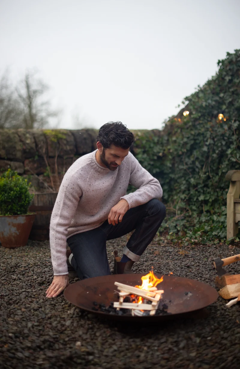 Mens British Wool Fishermans Crew Neck Jumper
