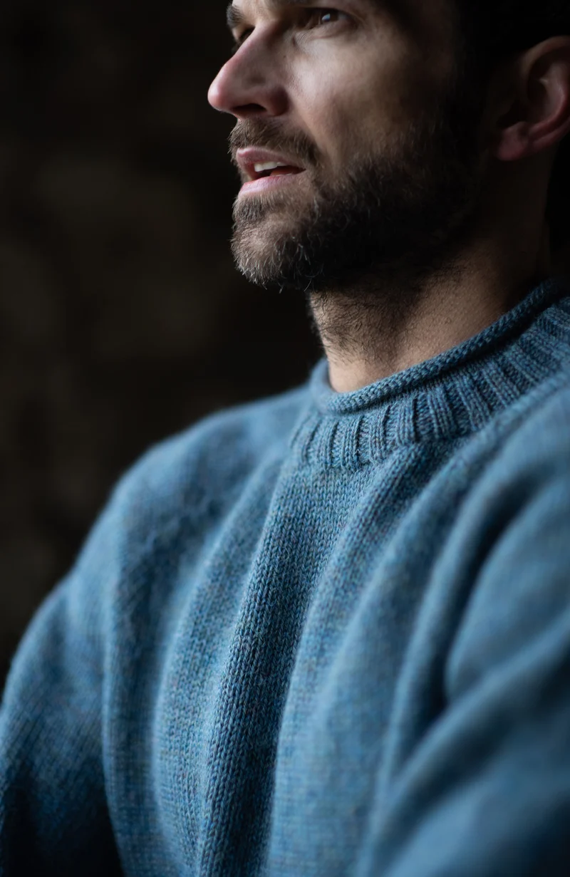 Mens British Wool Fishermans Crew Neck Jumper