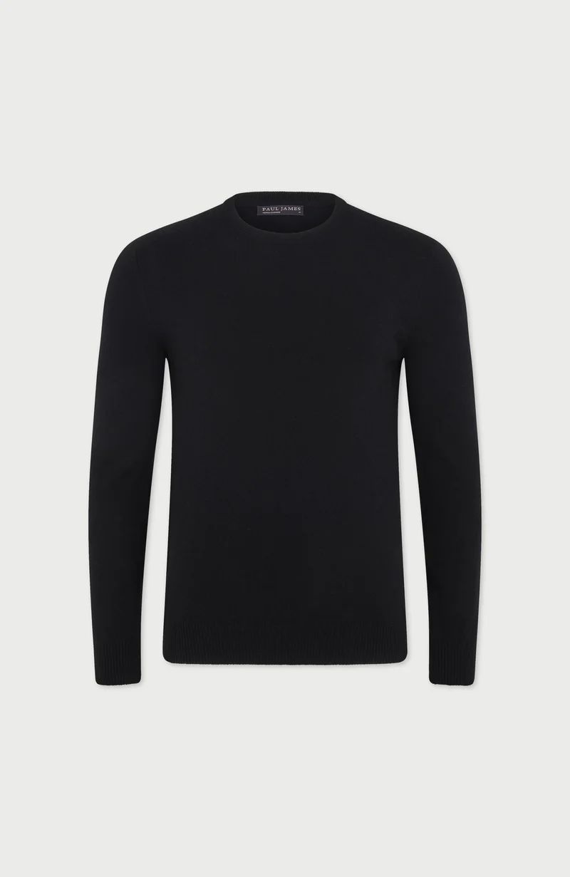 Mens Lightweight Merino Cashmere Crew Neck Jumper