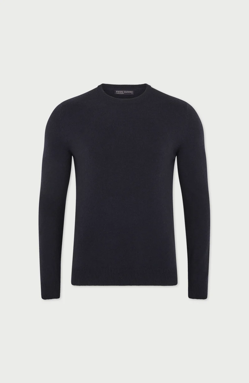 Mens Lightweight Merino Cashmere Crew Neck Jumper