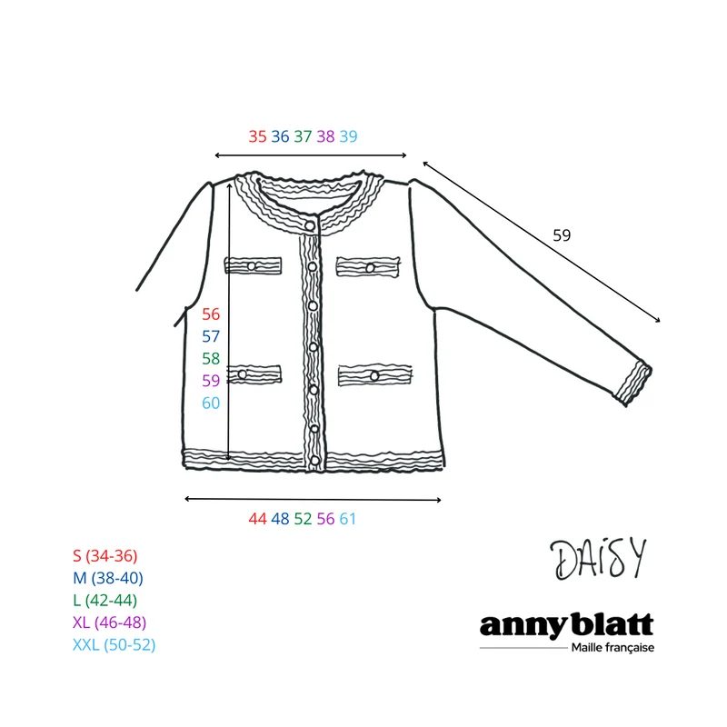 Veste Daisy à tricoter.