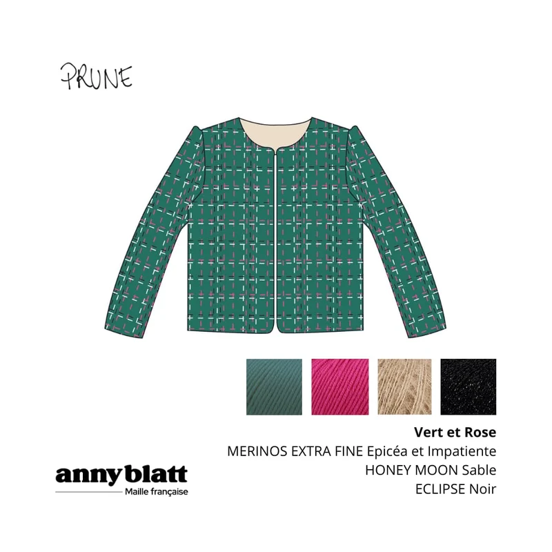 Veste Prune à tricoter.