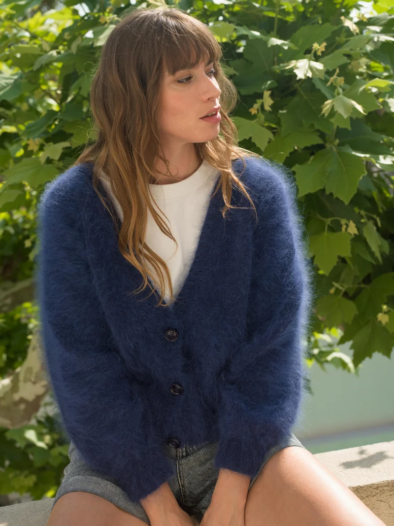 Gilet April à tricoter en Angora.