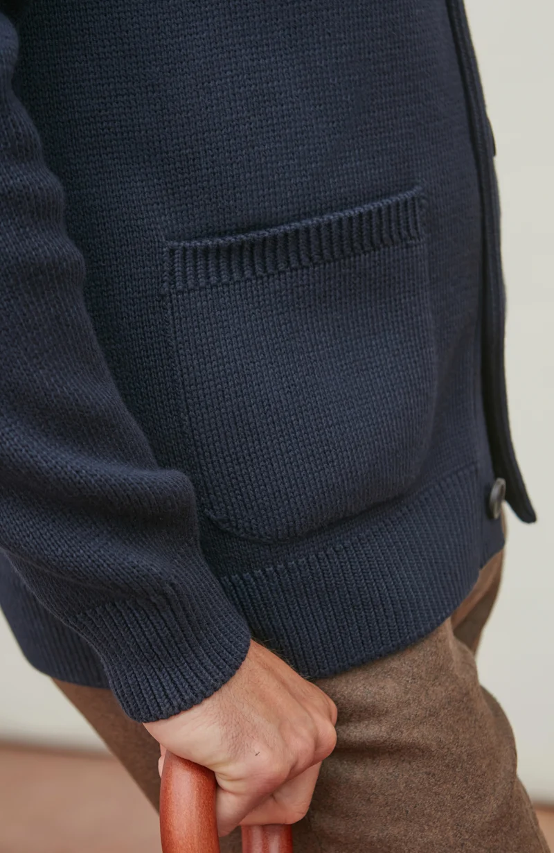 Mens Midweight Cotton Shawl Collar Cardigan