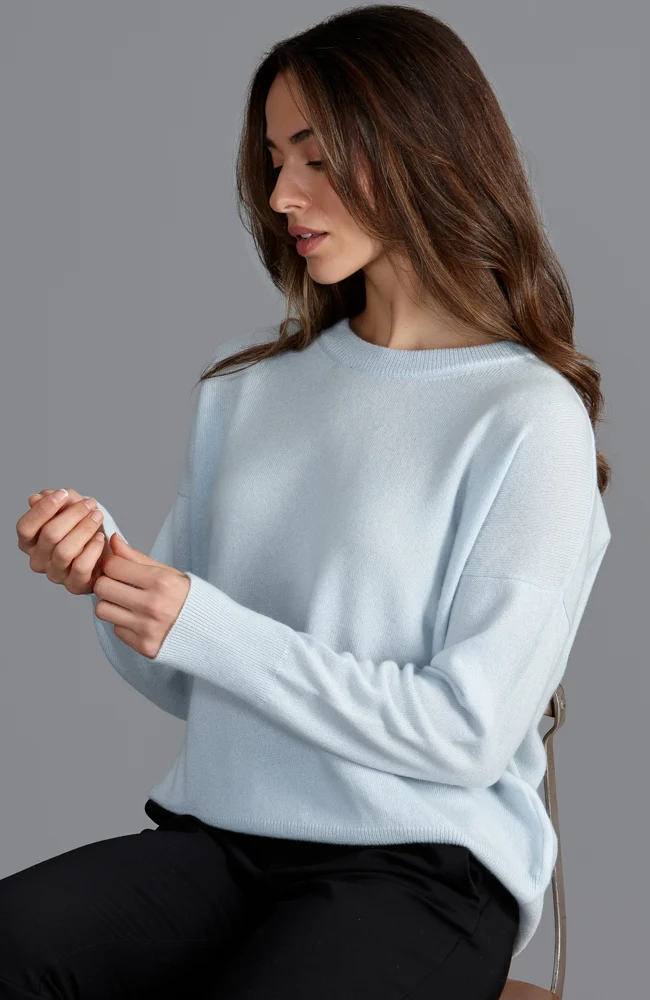 Womens 100% Cashmere Crew Neck Jumper