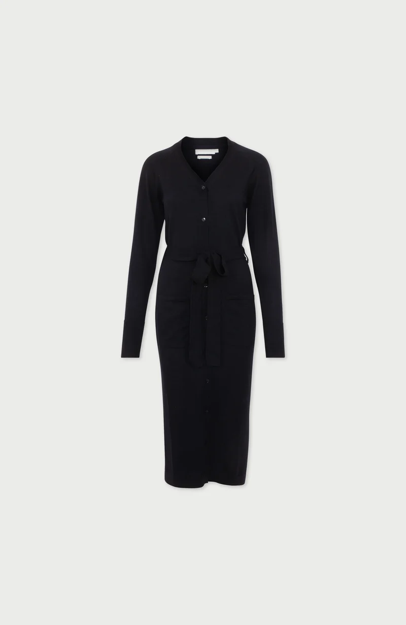 Womens Pure Extrafine Merino Long Cardigan Dress