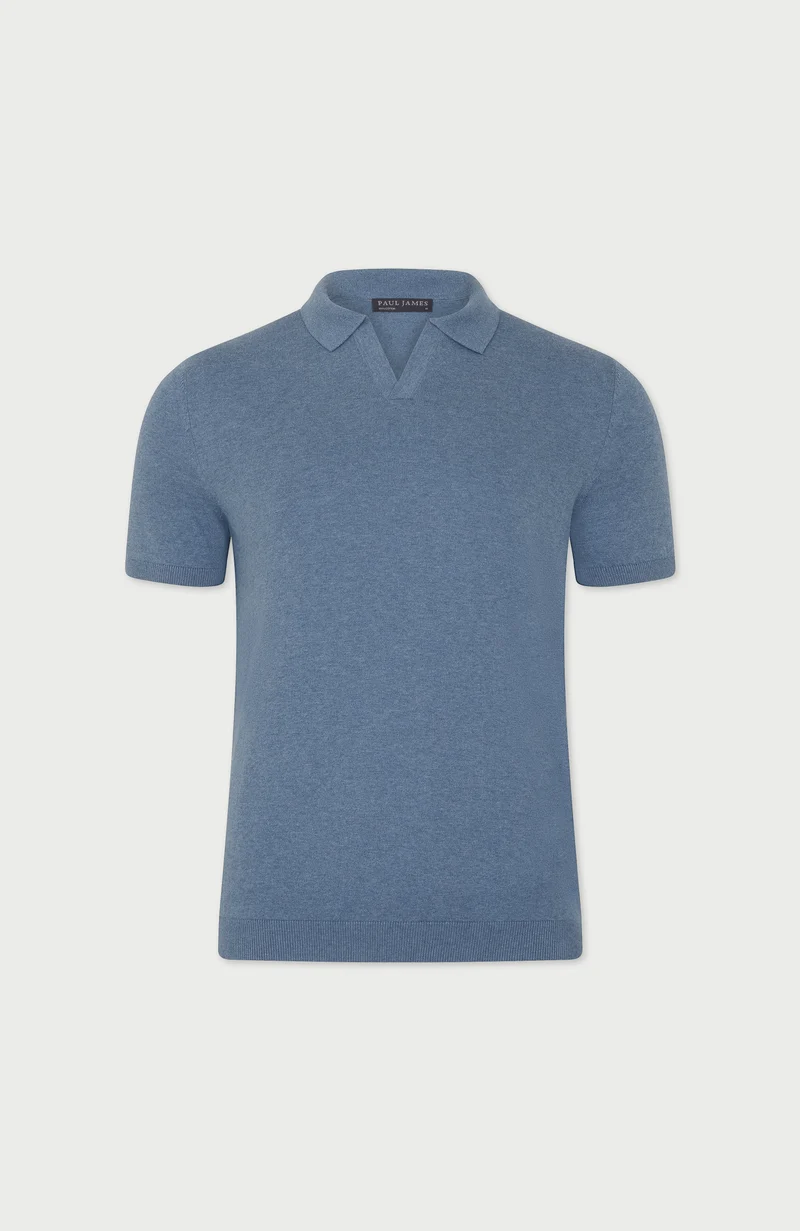 Mens Ultra Fine Cotton Buttonless Polo Shirt