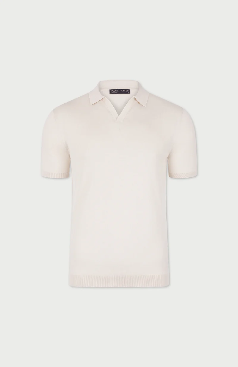 Mens Ultra Fine Cotton Buttonless Polo Shirt
