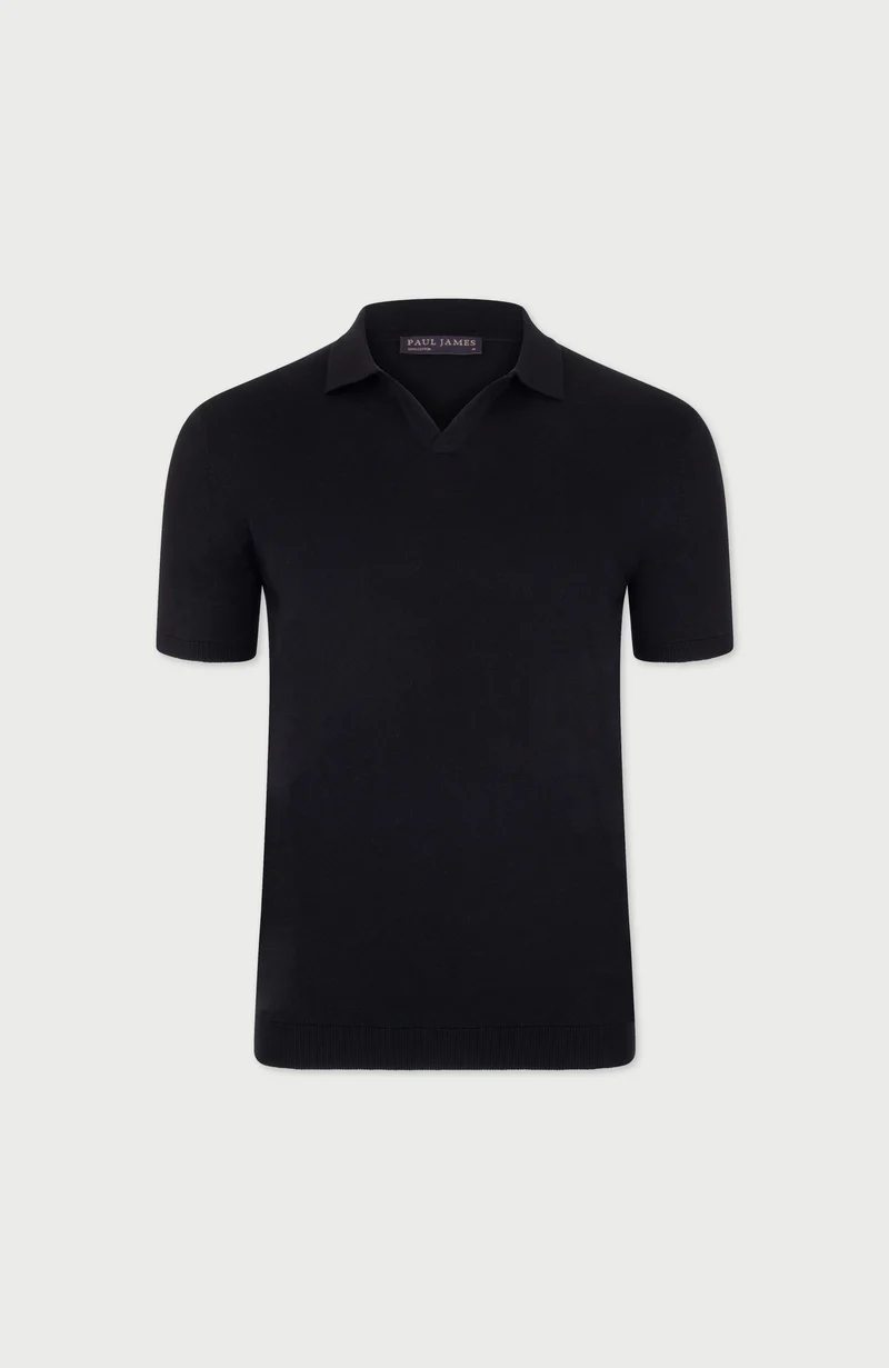 Mens Ultra Fine Cotton Buttonless Polo Shirt