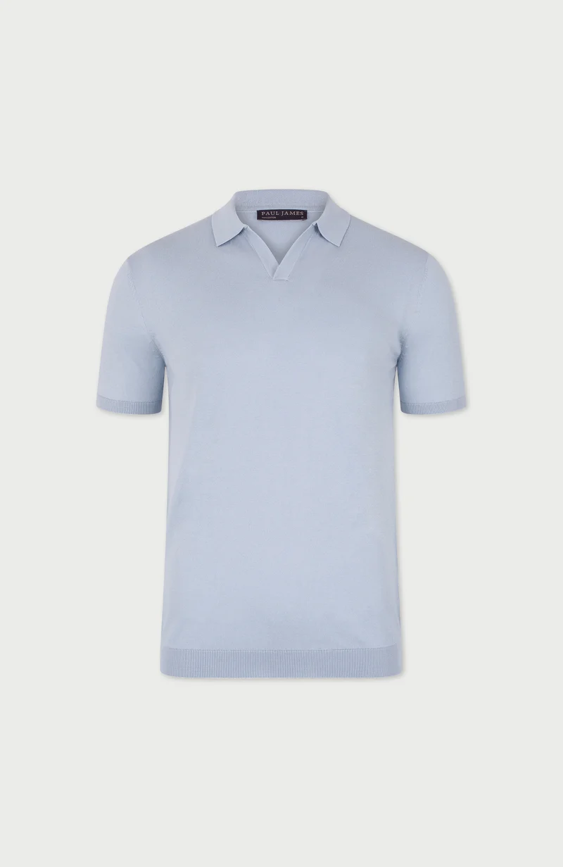 Mens Ultra Fine Cotton Buttonless Polo Shirt