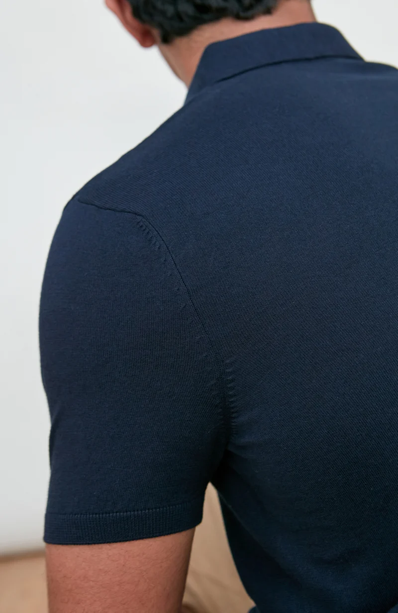 Mens Ultra Fine Cotton Buttonless Polo Shirt