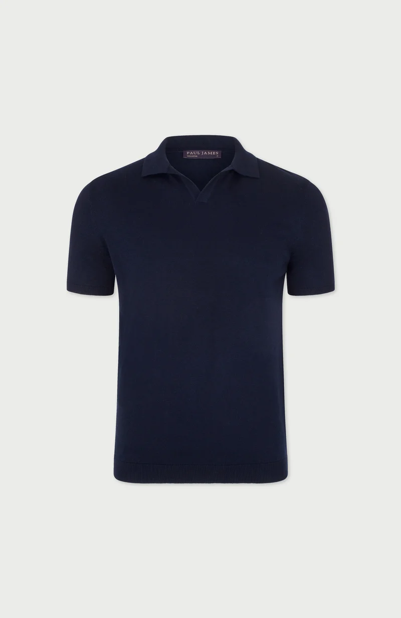 Mens Ultra Fine Cotton Buttonless Polo Shirt
