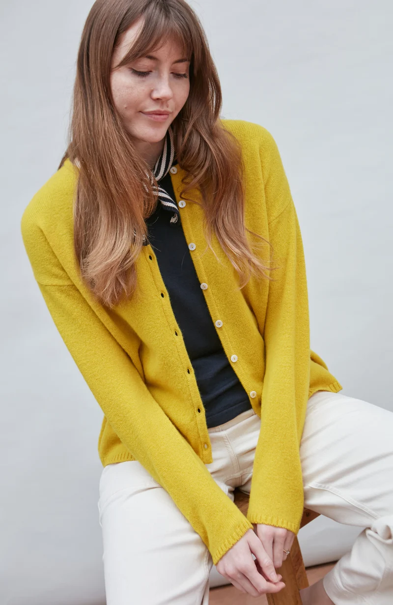 Womens Lambswool Crew Neck Cardigan