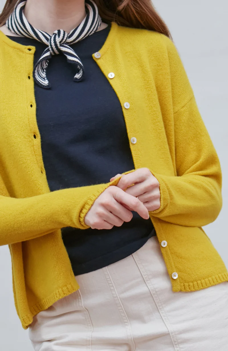 Womens Lambswool Crew Neck Cardigan