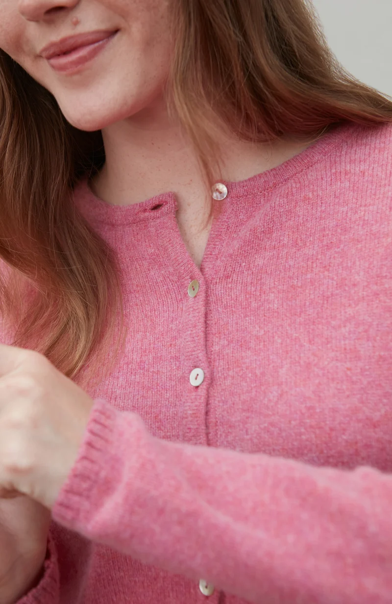 Womens Lambswool Crew Neck Cardigan