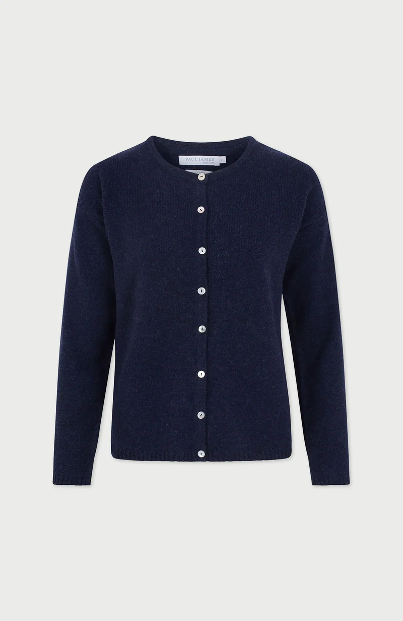 Womens Lambswool Crew Neck Cardigan