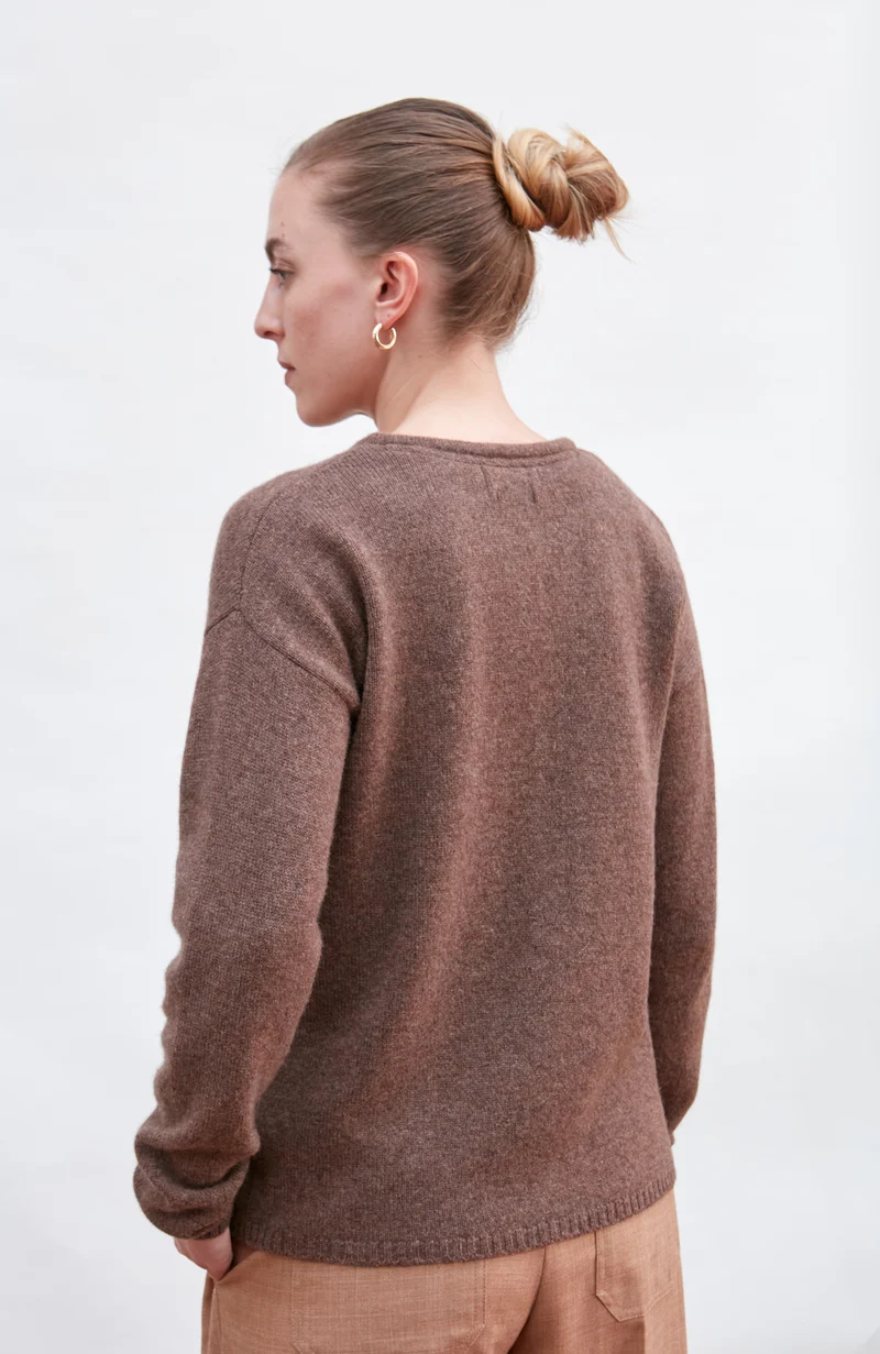 Womens Lambswool Crew Neck Cardigan