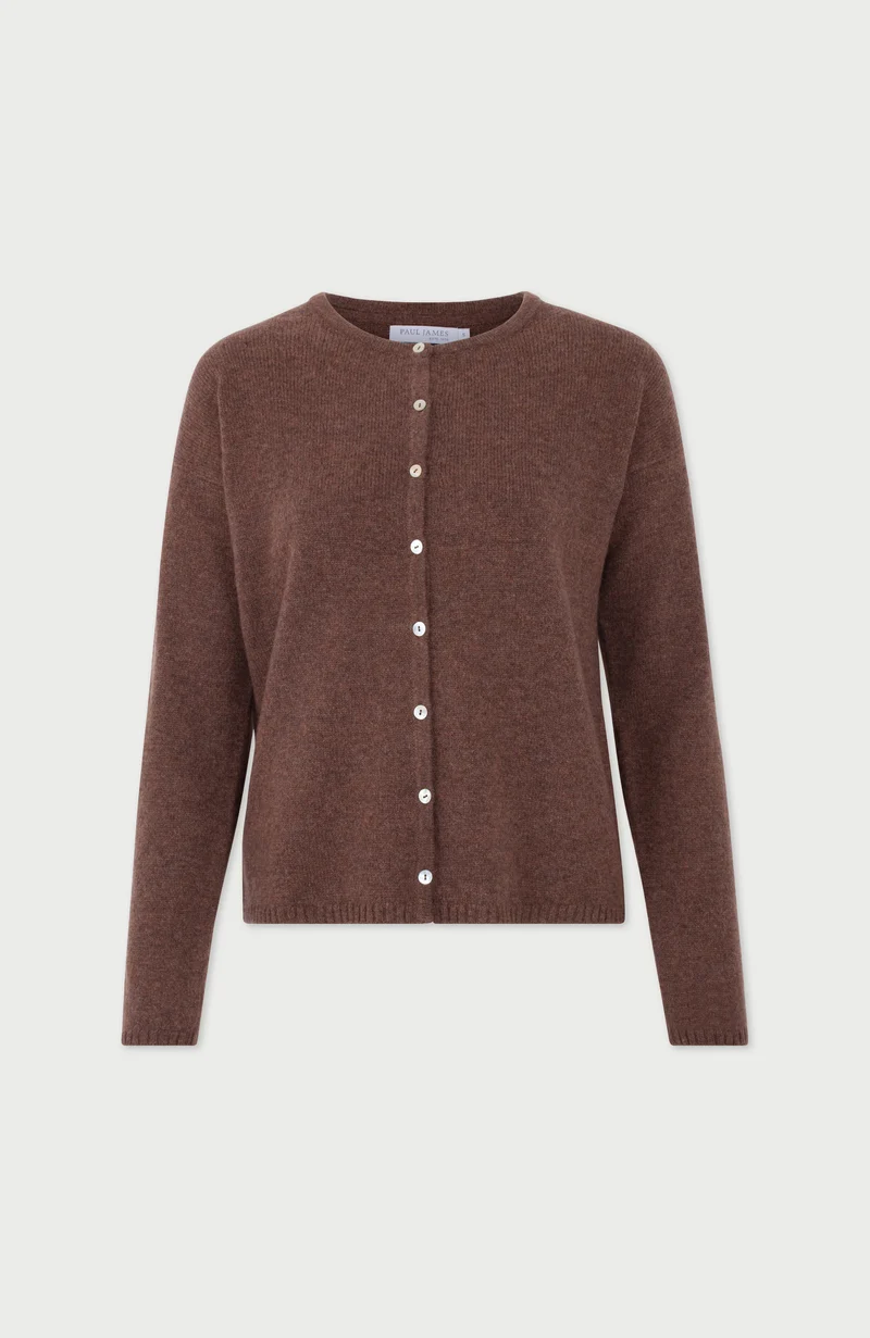 Womens Lambswool Crew Neck Cardigan