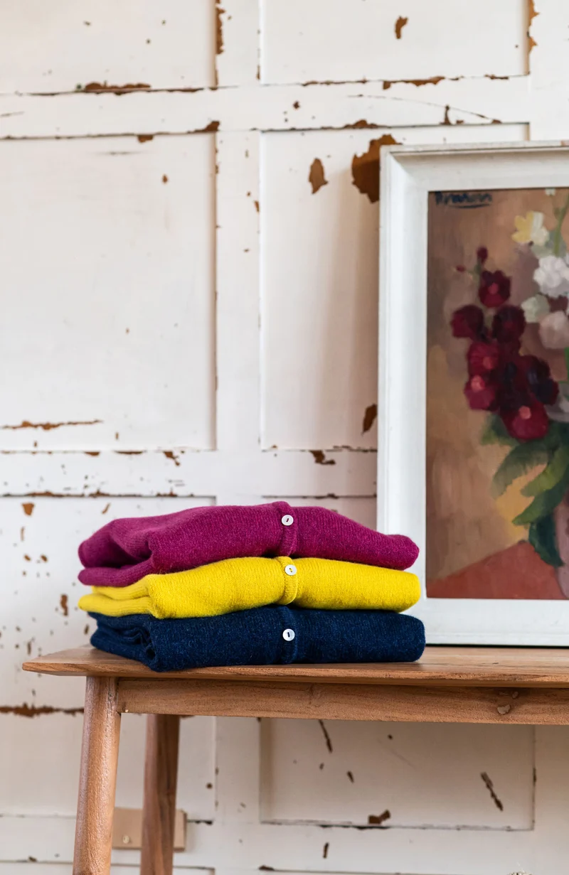 Womens Lambswool Crew Neck Cardigan