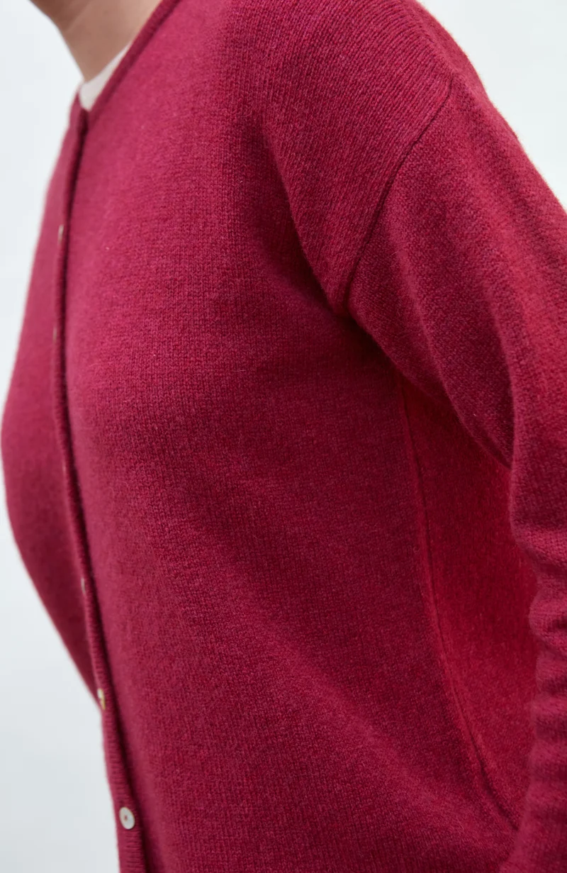 Womens Lambswool Crew Neck Cardigan