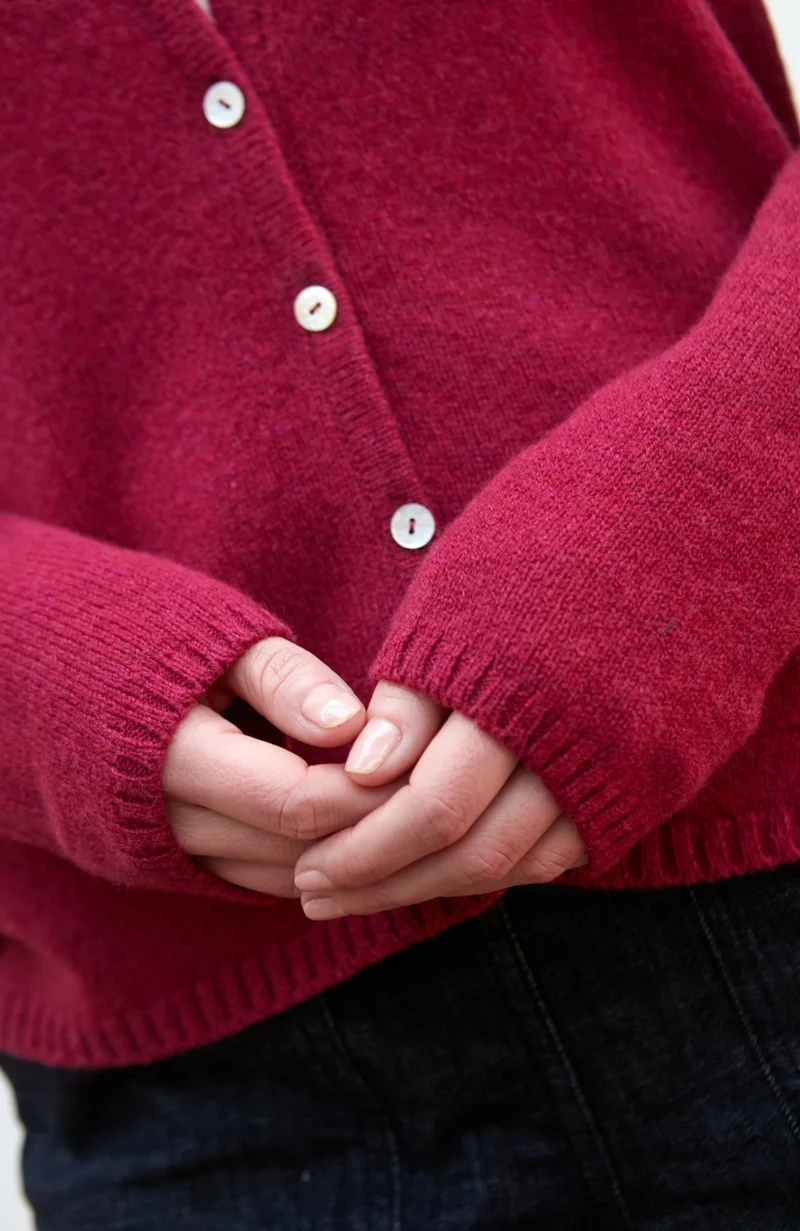 Womens Lambswool Crew Neck Cardigan