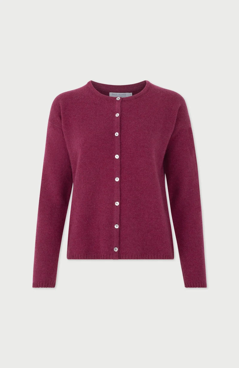 Womens Lambswool Crew Neck Cardigan