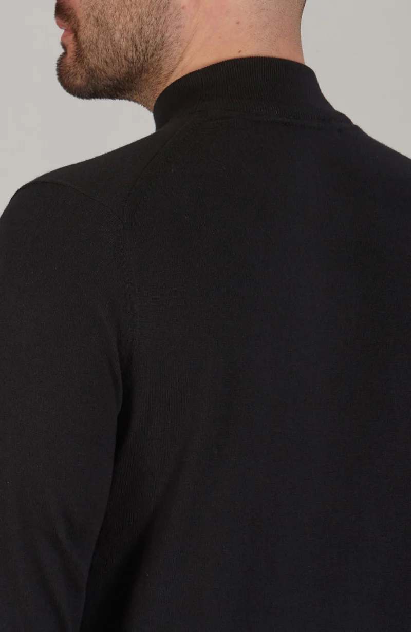 Mens Ultra Fine Cotton Mock Turtle Neck Jumper