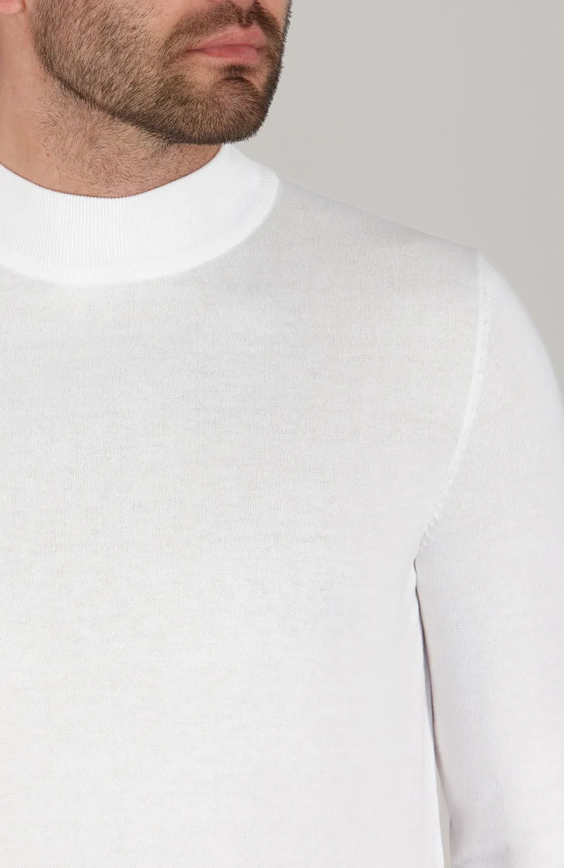 Mens Ultra Fine Cotton Mock Turtle Neck Jumper
