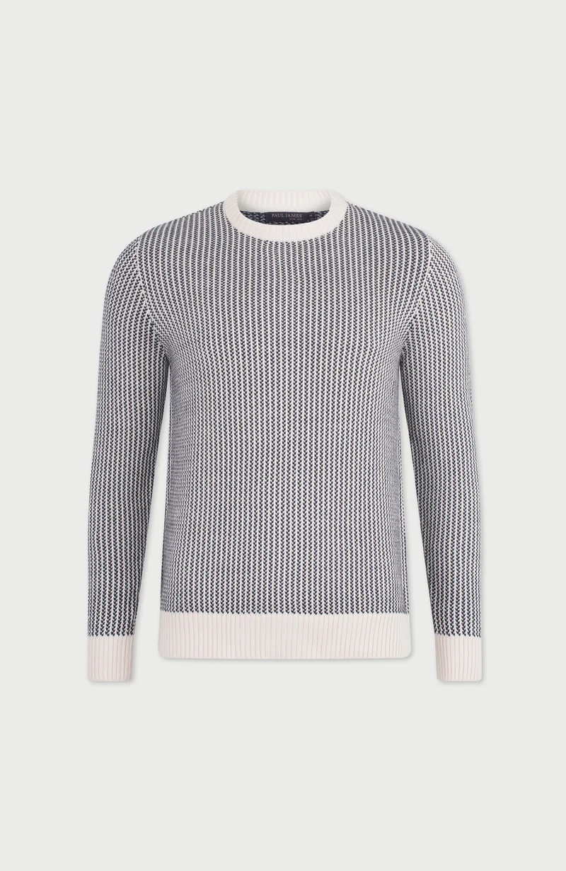 Mens Cotton Fisherman Tuck Stitch Jumper