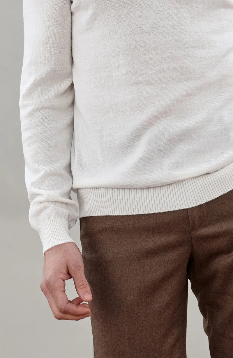 Mens Extra Fine Merino Wool Mock Turtleneck Jumper