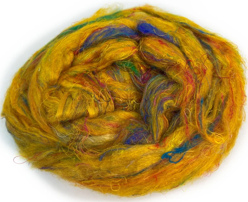 Pulled Silk (recycled sari) for yarn spinning, felting and crafting projects.