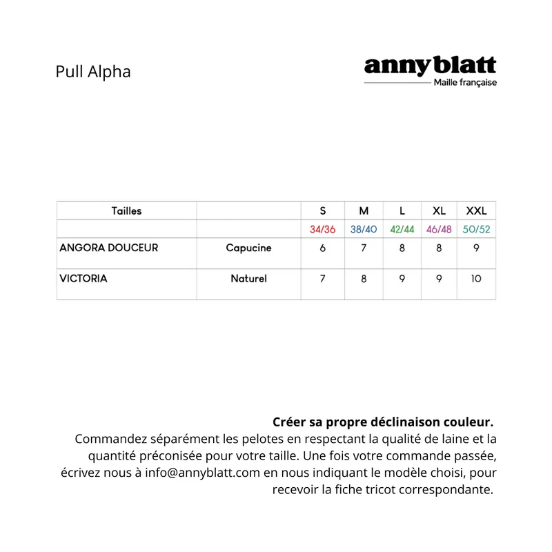 Pull Alpha à tricoter.