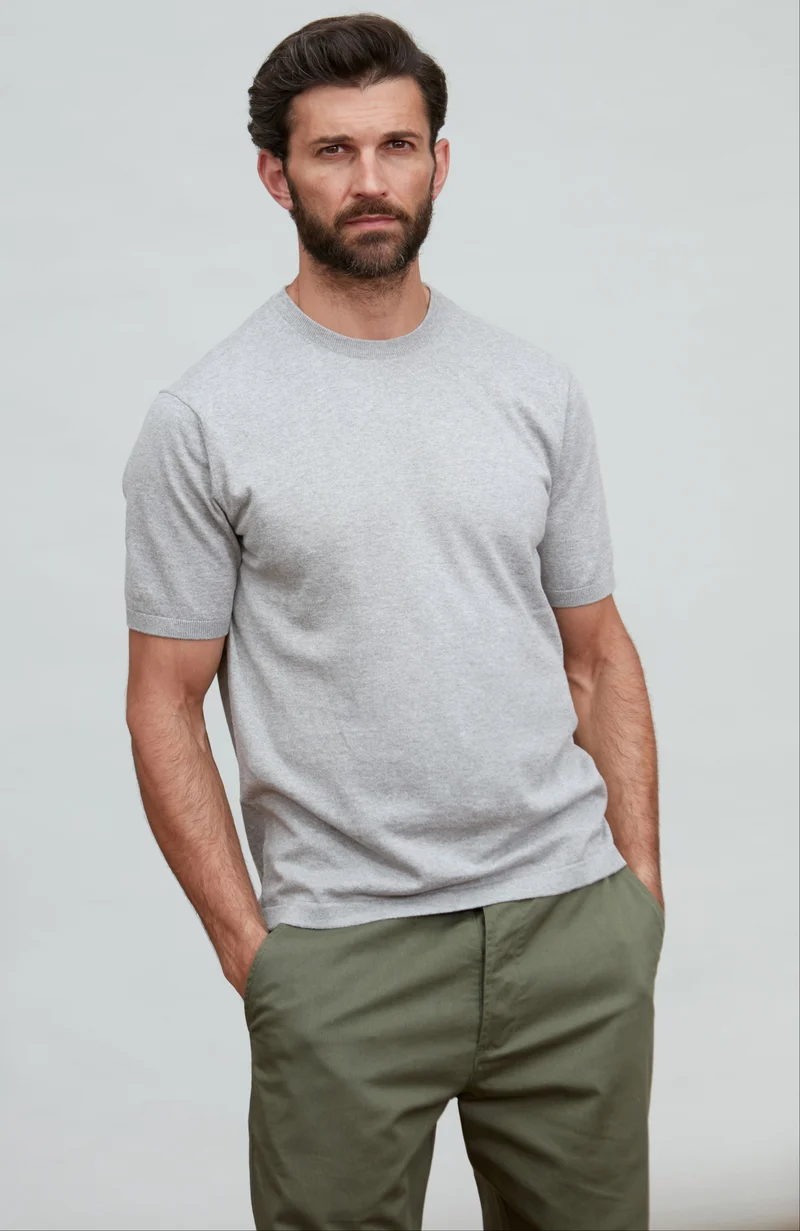 Mens Ultra Fine Cotton Knitted T-Shirt