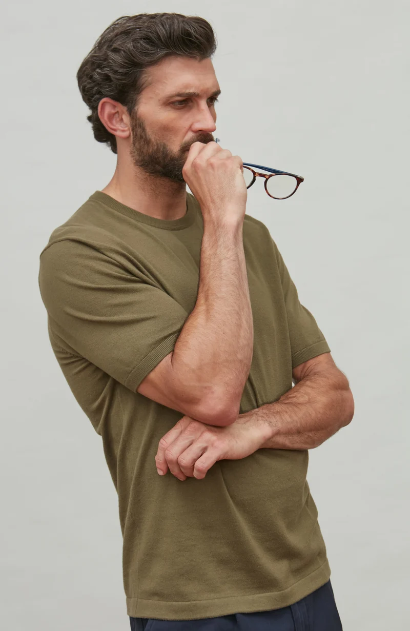 Mens Ultra Fine Cotton Knitted T-Shirt