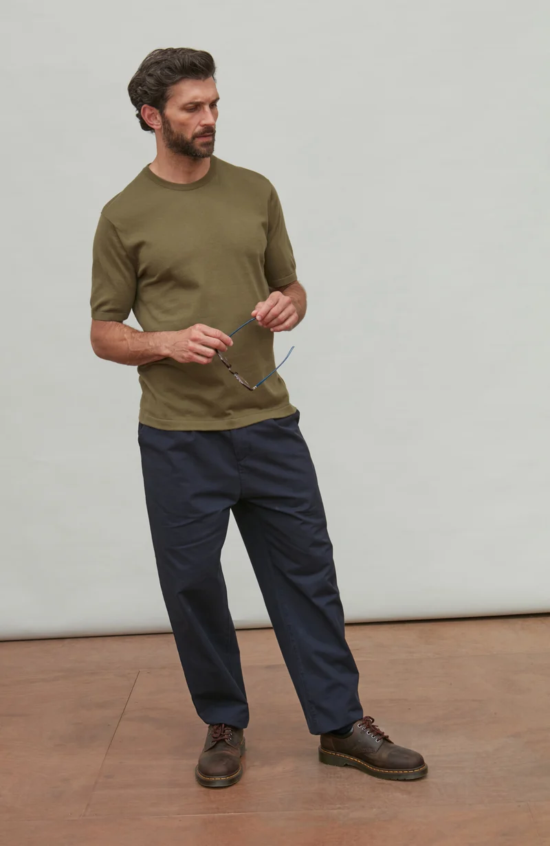 Mens Ultra Fine Cotton Knitted T-Shirt