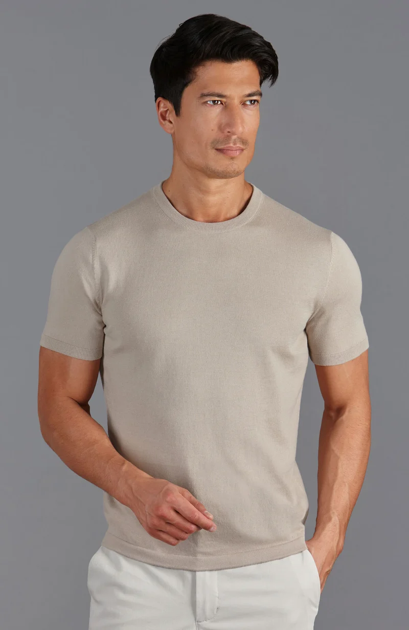 Mens Ultra Fine Cotton Knitted T-Shirt