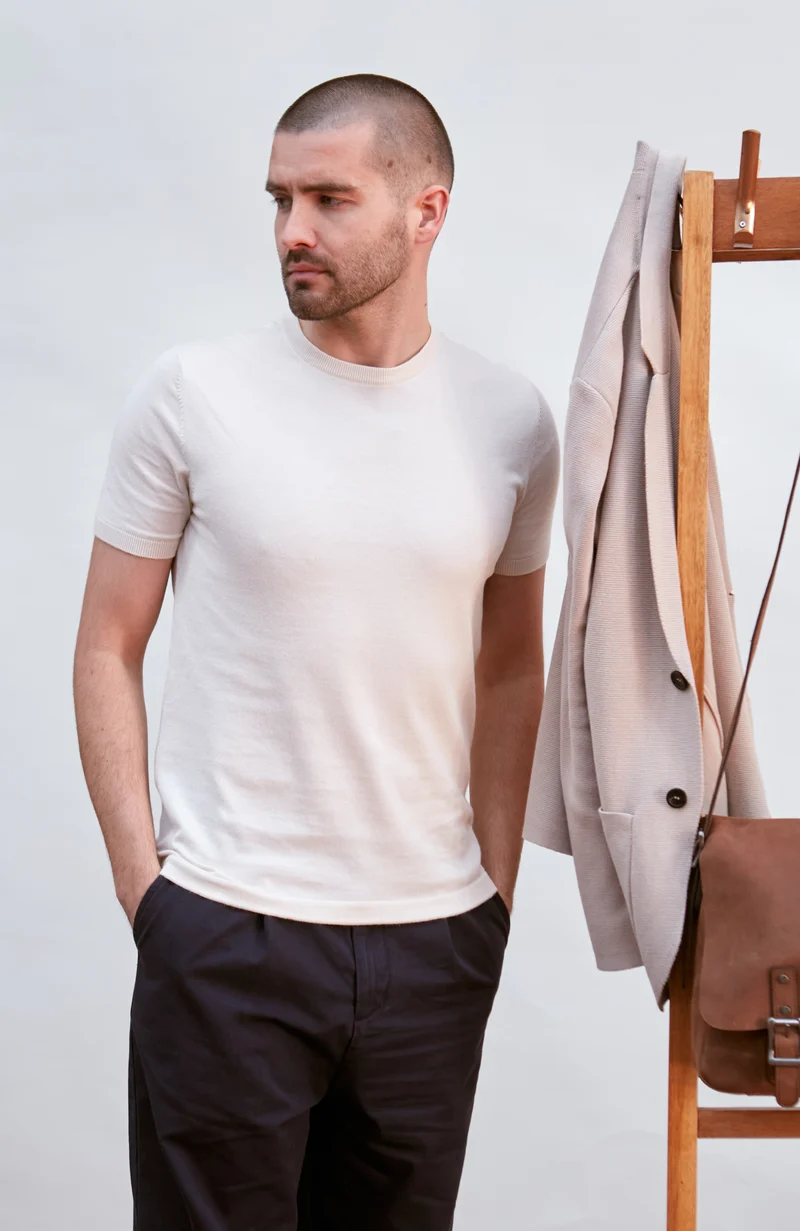 Mens Ultra Fine Cotton Knitted T-Shirt