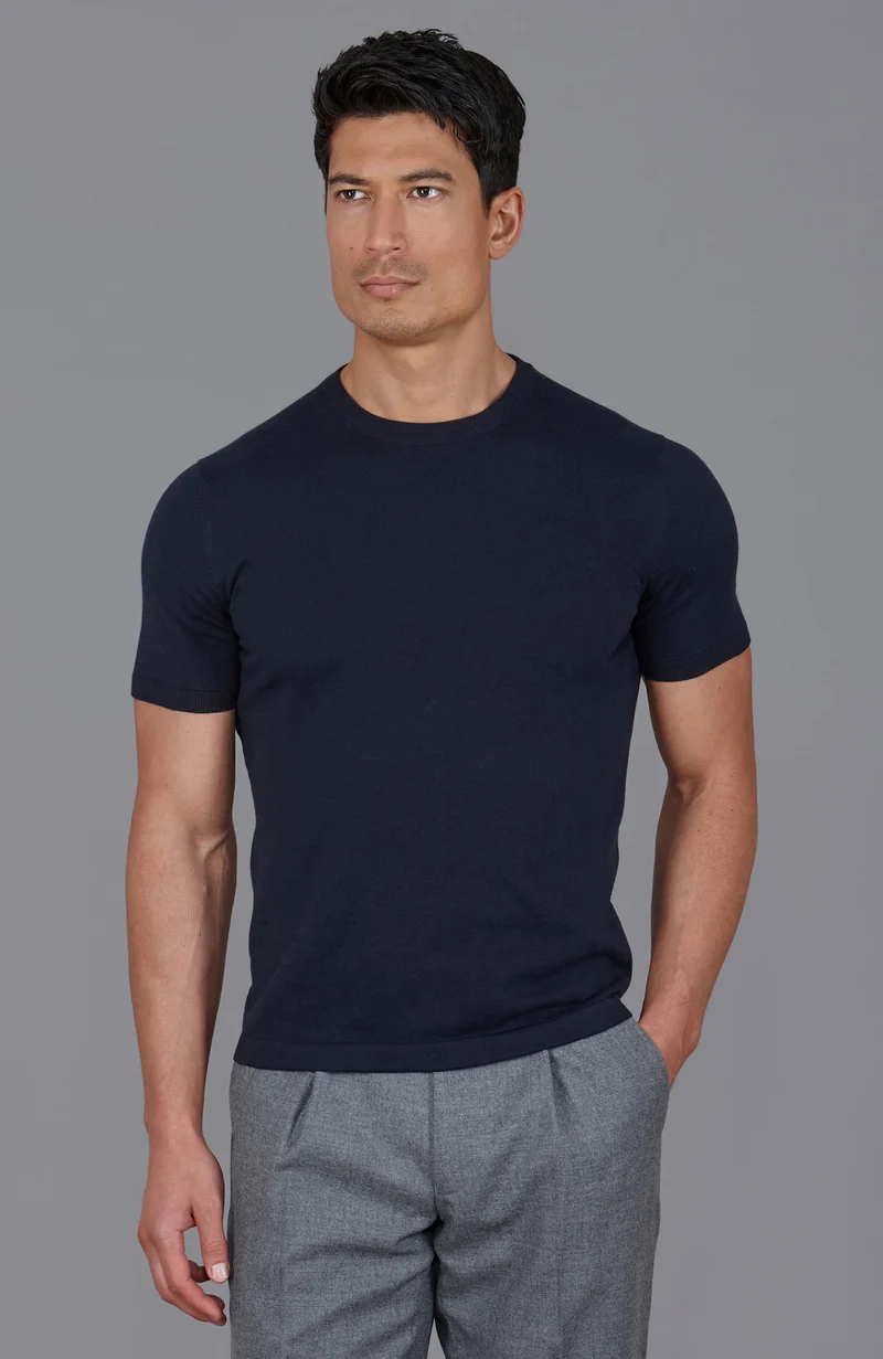 Mens Ultra Fine Cotton Knitted T-Shirt