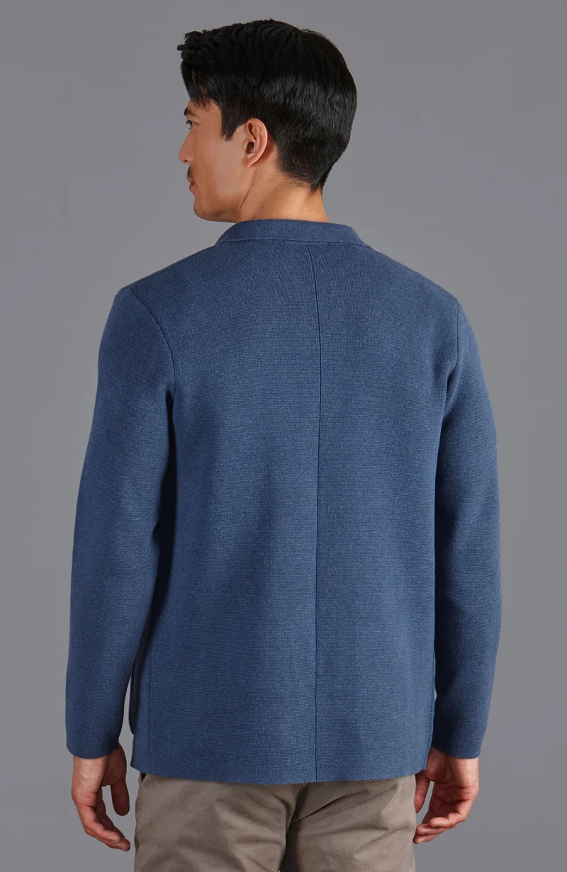 Mens Midweight Cotton Deconstructed Knitted Blazer