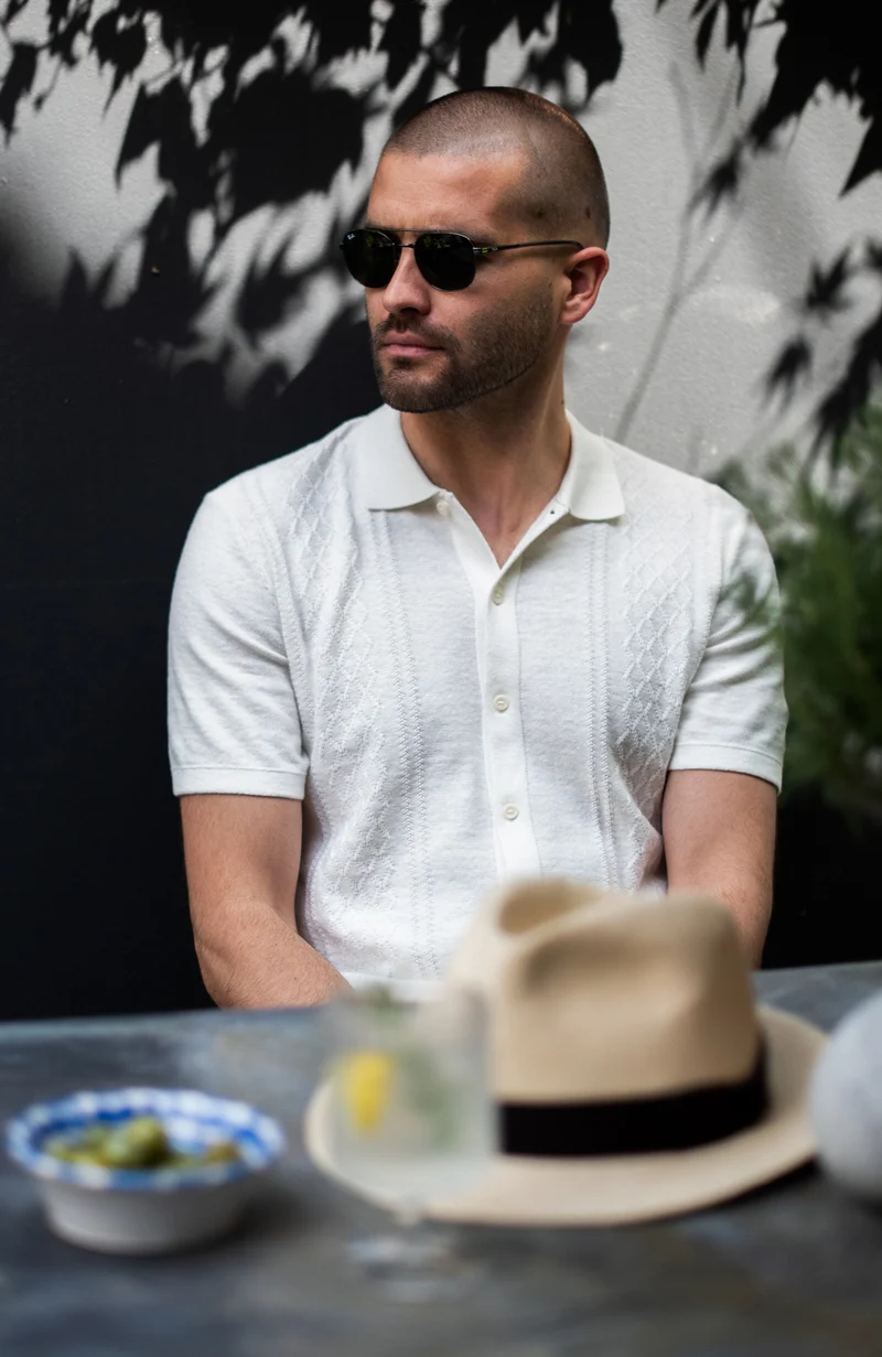Mens Organic Cotton Linen Patterned Shirt