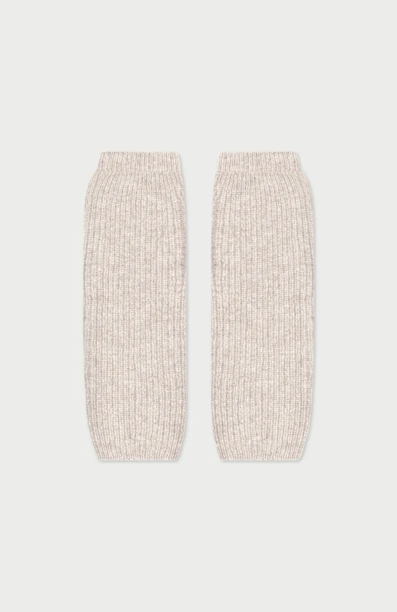 Womens Lambswool Ribbed Arm Warmers